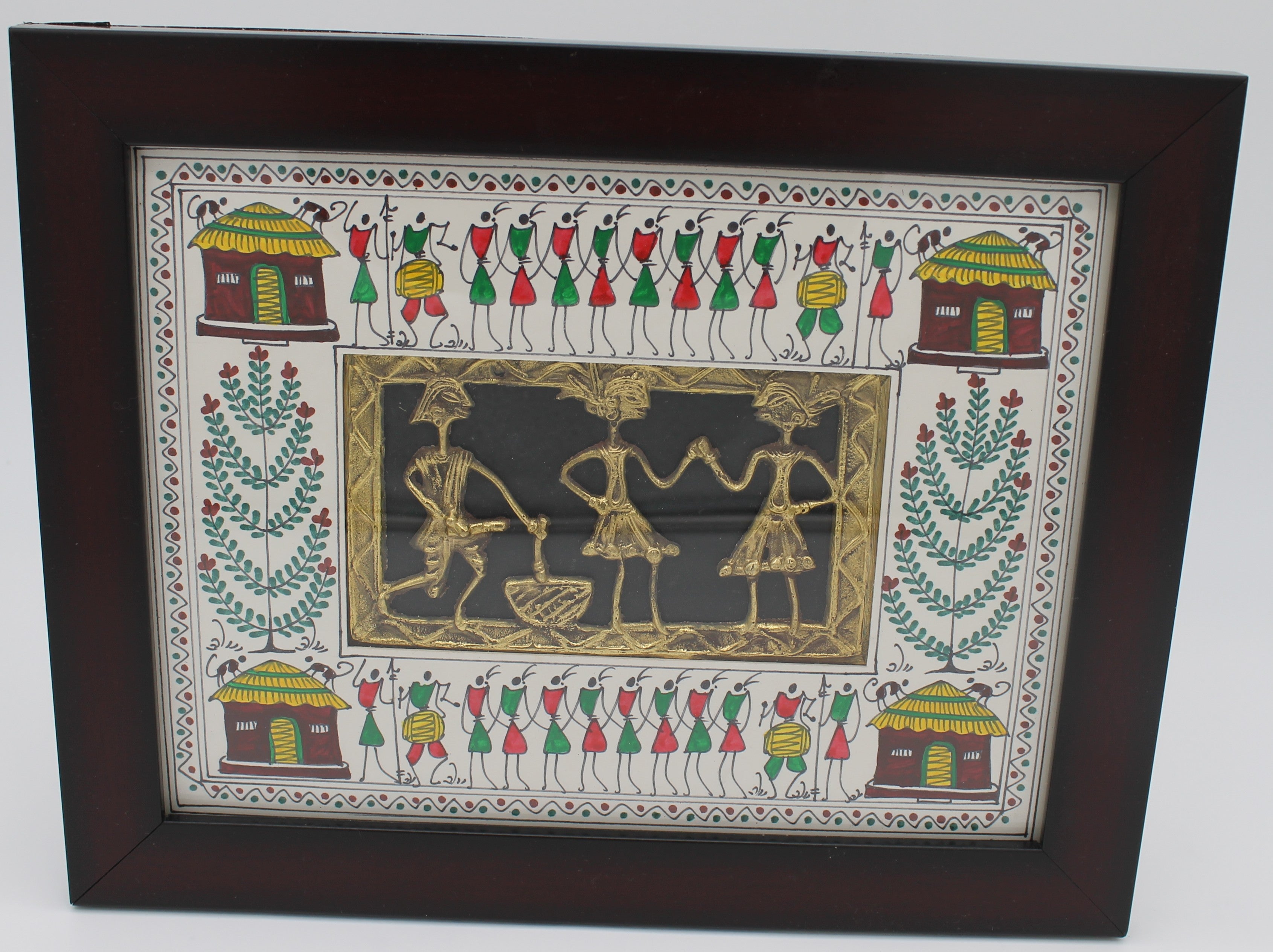 Circle of Celebration: Dhokra–Warli Mixed Wall Art